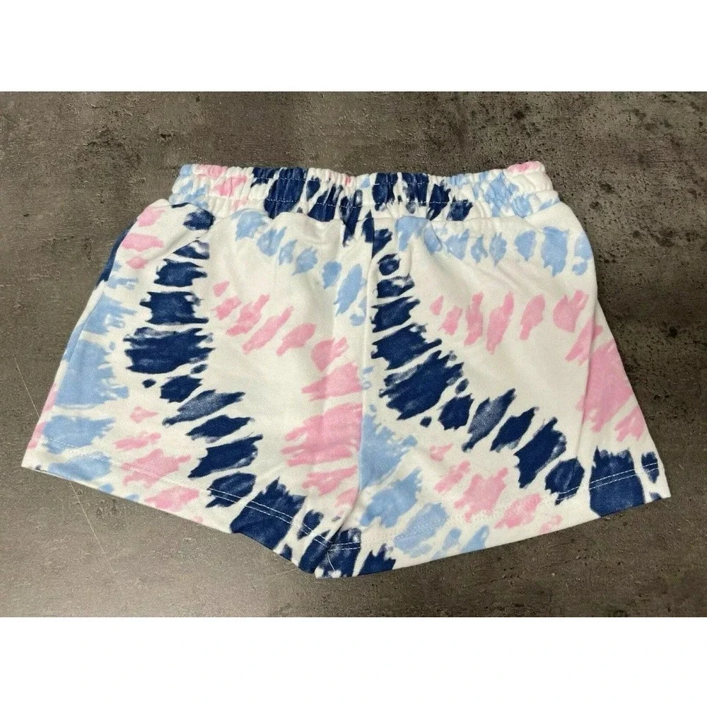 Lucky Brand Little Girl's Size 4‎ 2-Pc Outfit Set Tank Top Shorts Blue Tie Dye